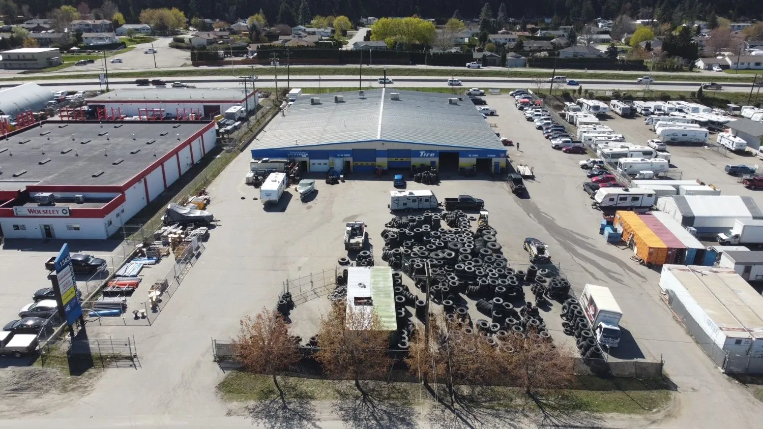 West-facing view of 1345 Industrial Road, West Kelowna