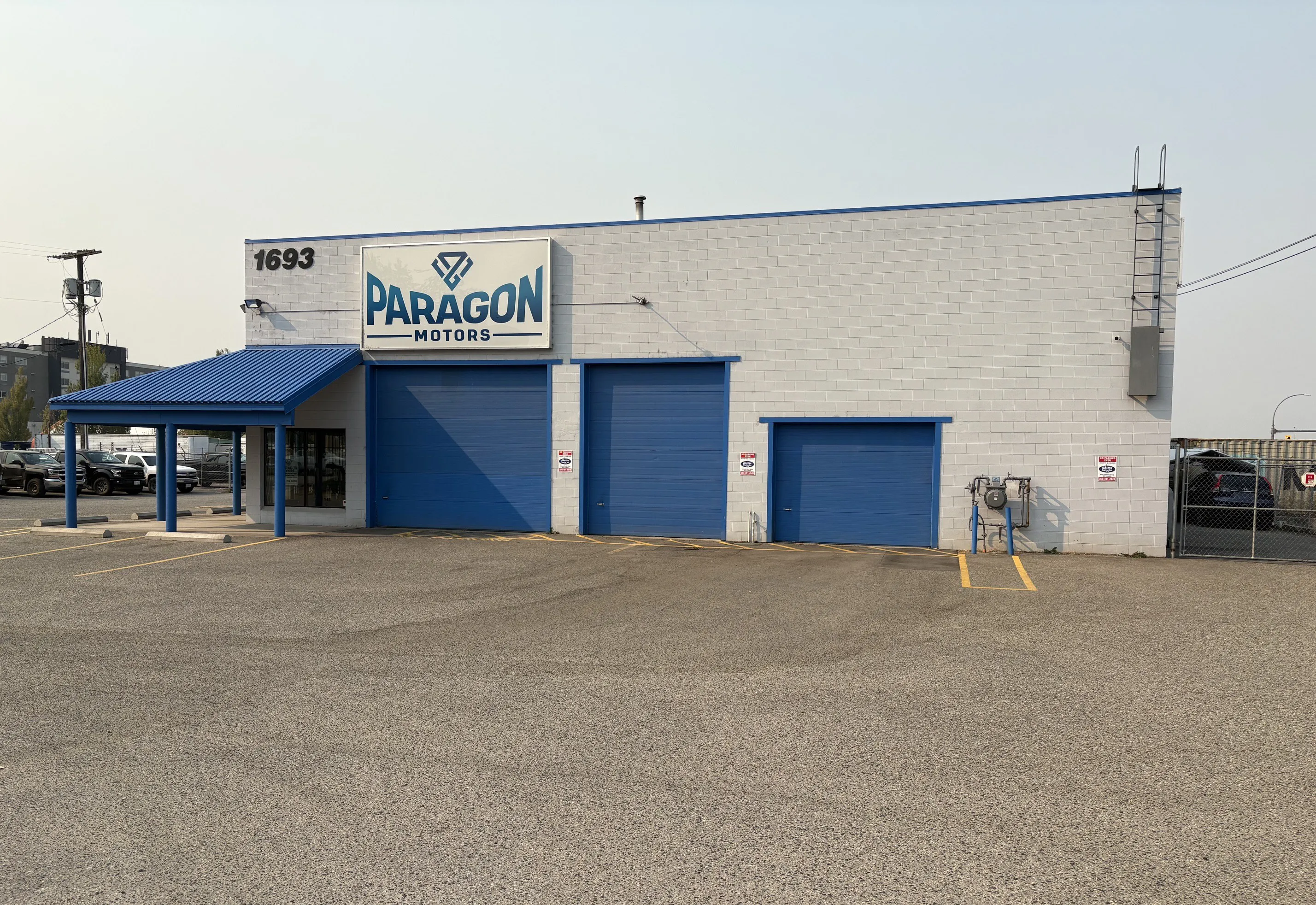 Grade-level loading bays at 1693 Cary Road, Kelowna