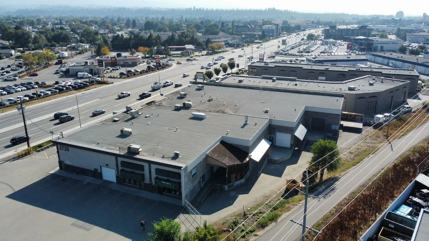 Aerial view of 2720 HWY 97 North, Kelowna