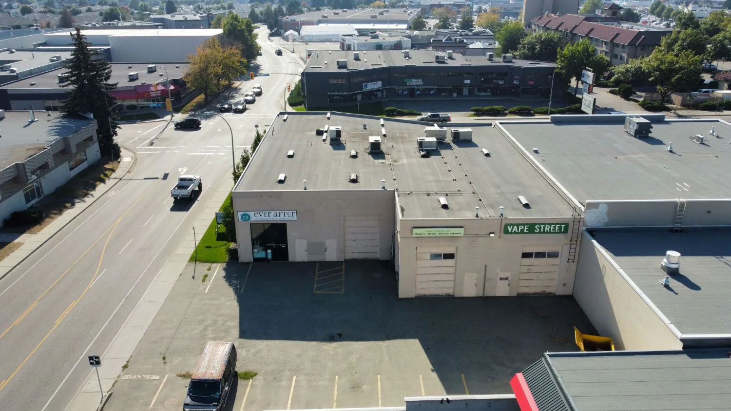 Rear loading aerial of 331 – 341 Banks Road, Kelowna