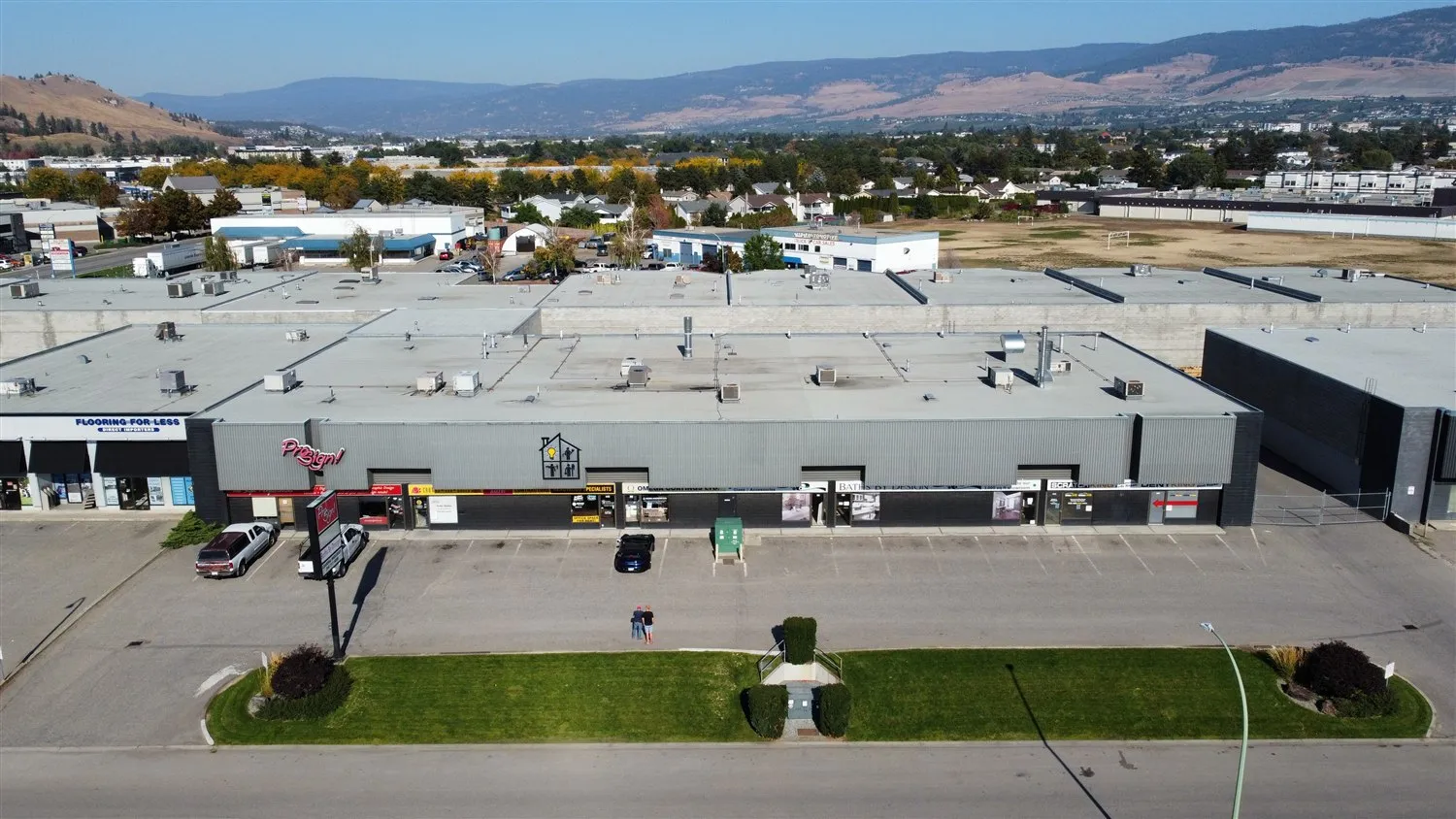 Front aerial of 439 – 457 Banks Road, Kelowna
