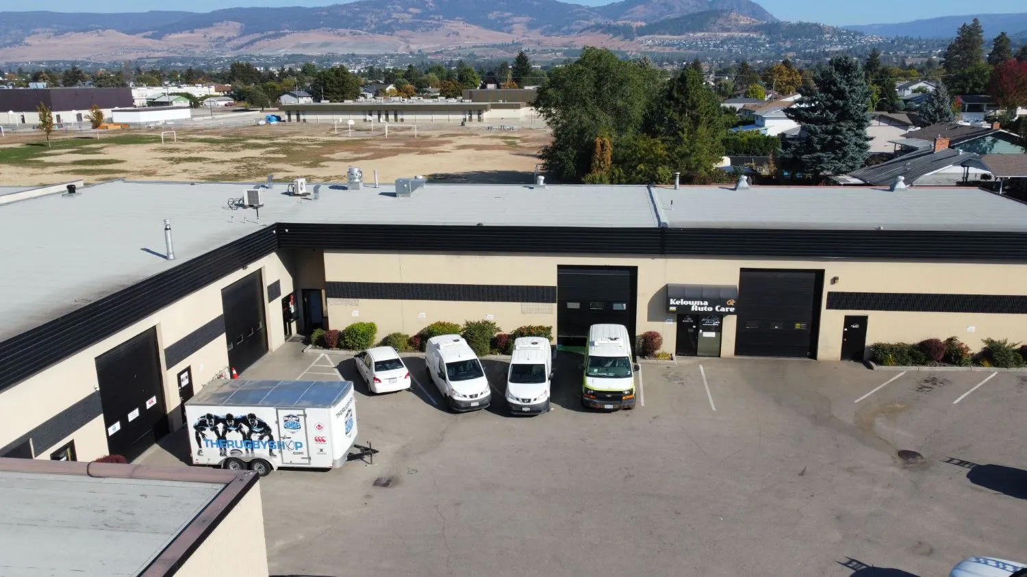 Rear loading area at 495 Banks Road, Kelowna